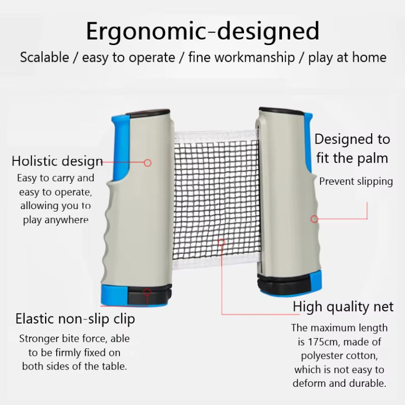 Retractable Table Tennis Net Portable Ping Pong Net 175Cm Scalable Suit for Any Table